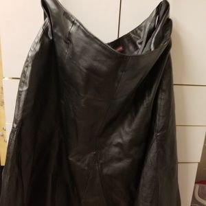 Genuine Black Leather Skirt